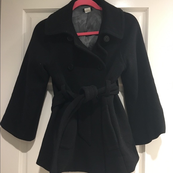 J. Crew black small 2 pea coat jacket - Picture 1 of 6